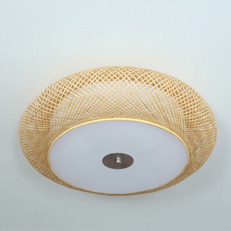 Japanische Deckenlampe aus Bambus rund fr Wohnzimmer