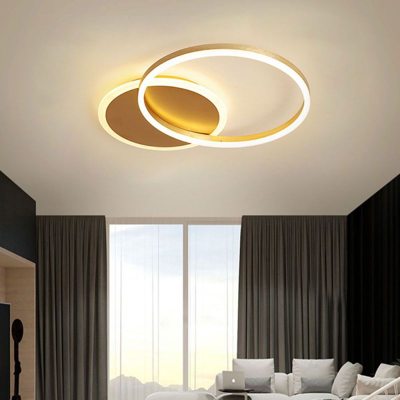 LED Deckenleuchte Moderne Wohnzimmer Lampe Golden Kreative Ring