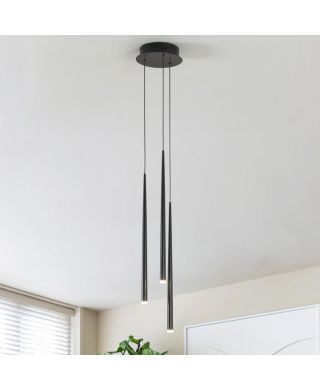 Led Hängeleuchte aus Acryl Aluminium in Schwarz/Weiß 3 flammig