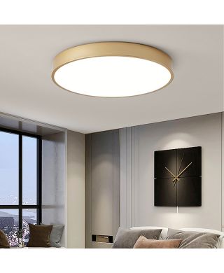 Led Deckenleuchte aus Acryl Aluminium in Gold D30/40/50cm