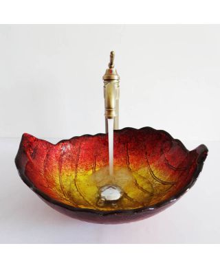 Glas Aufsatzbecken Blatt-Form L43,5xB33cm ohne Armatur