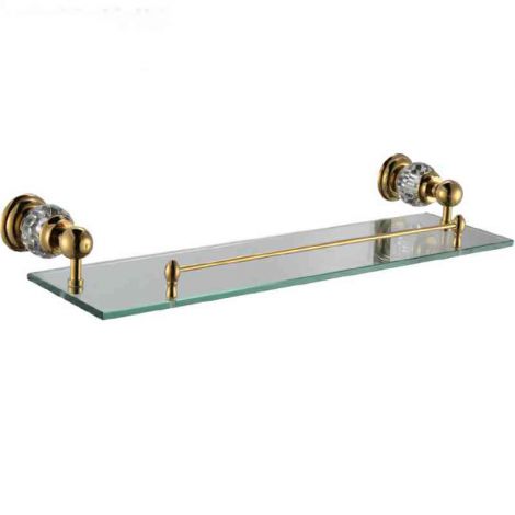 Glas Wandregal für Badezimmer in Gold 50cm