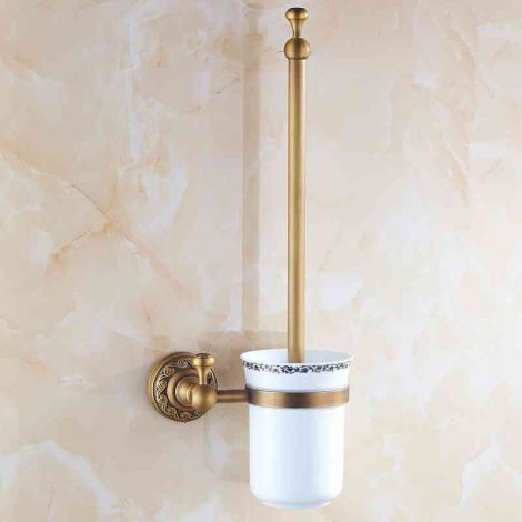 Toilettenbürstenhalter Antik Messing Badezimmer Garnitur