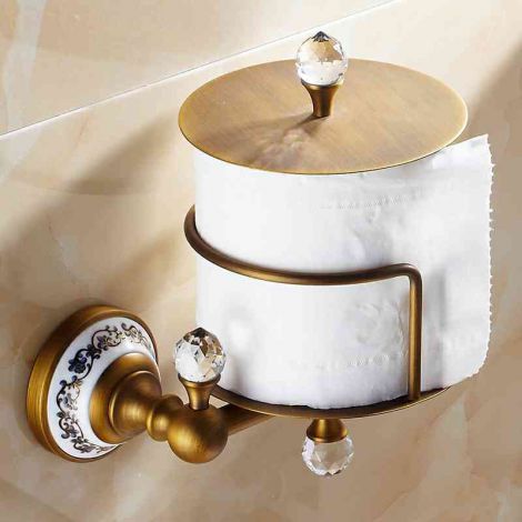 Toilettenpapierhalter Wandmontage in Antik Messing