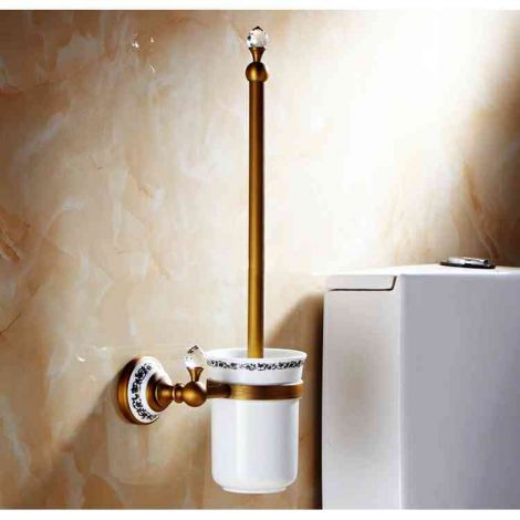 WC Bürstenhalter Antik Messing Badezimmer Garnitur
