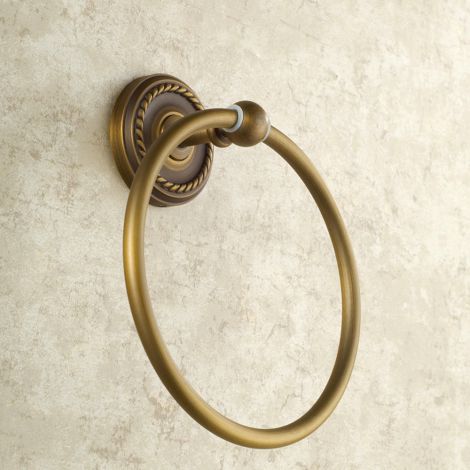Handtuchhalter Wand Ring Design in Antik Messing