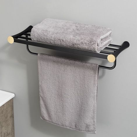 Handtuchhalter aus Messing in Schwarz/Gold für Badezimmer