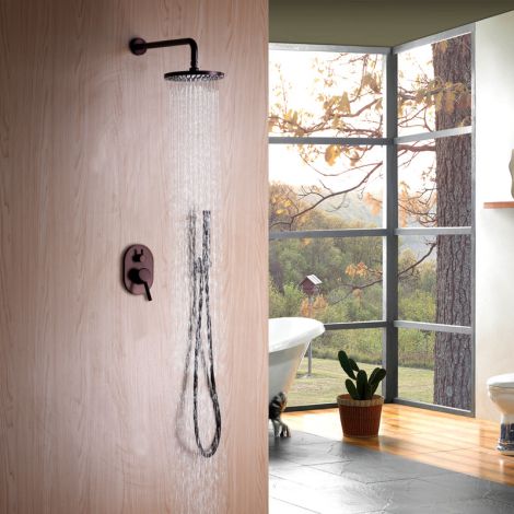Duschsystem Unterputz mit Regenbrause und Handbrause aus Messing