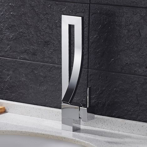Waschtischbatterie Einhebel Einloch Stehend H35cm aus Messing