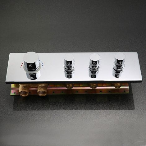 Thermostat Unterputz für 3 Verbraucher Chrom inkl. Grundkörper