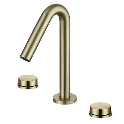 Waschbeckenarmatur 3-Loch mit Zweigriff in Gold/Schwarz/Chrom