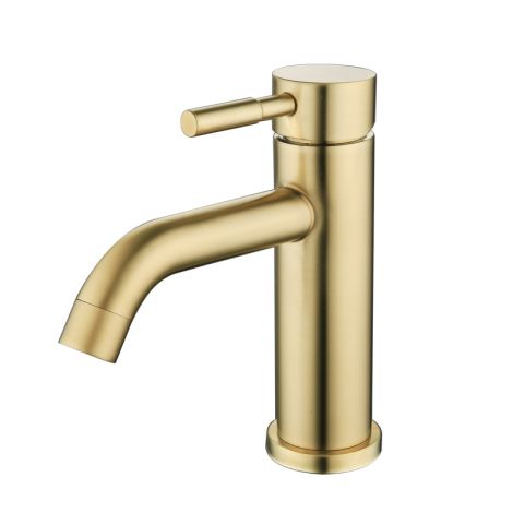 Waschtischbatterie Einhand Einloch aus Edelstahl H16,8cm in Gold