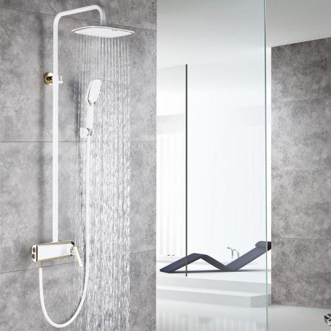Duschsystem Aufputz Regendusche mit Handbrause 5 Farben Wählbar