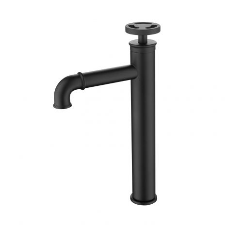 Waschtischmischer Einhand H30cm aus Messing in Schwarz