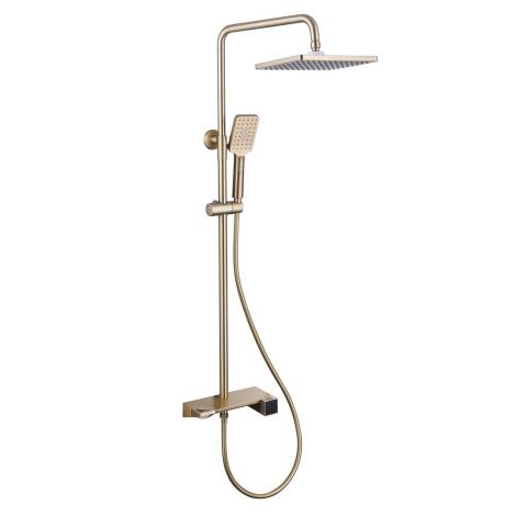 Duscharmatur Aufputz Thermostat in Gold gebürstet/Schwarz
