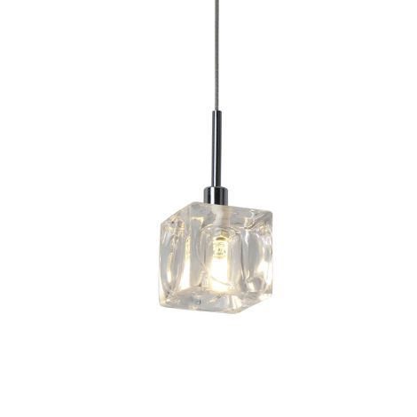 Pendellampe aus Metall Glas Höhenverstellbar G4 1 flammig