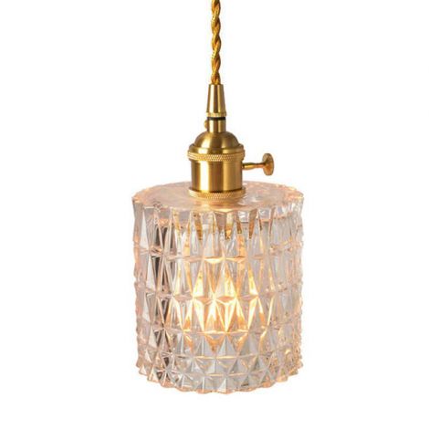 Pendelleuchte aus Metall Glas D14cm E27 1 flammig