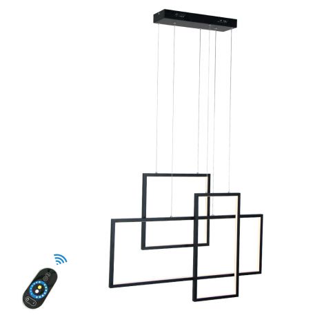 Led Pendelleuchte aus Acryl Aluminium in Schwarz/Weiß Höhenverstellbar