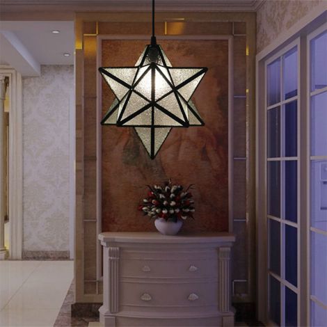 Hängeleuchte Modern Sterne Design aus Glas E27 1 flammig