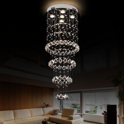 Runde Kristall-Pendelleuchte 40cm Treppenhaus und Dining-Bereich