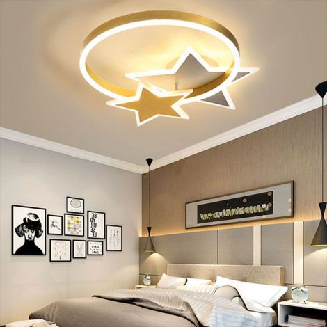 Led Deckenleuchte Doppelsterne aus Acryl Aluminium