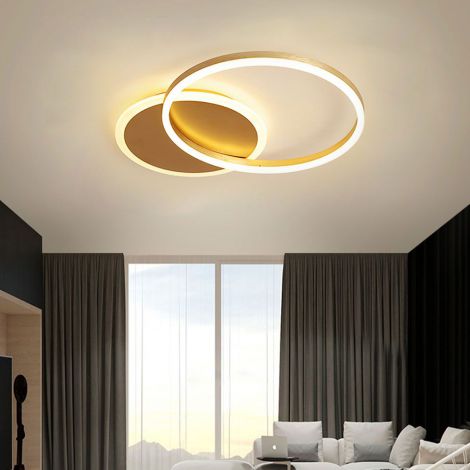 Led Deckenleuchte aus Acryl Aluminium in Gold 2/3 flammig