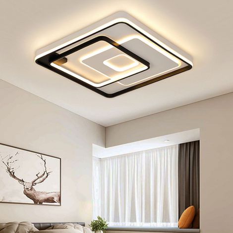 Led Deckenleuchte aus Acryl Aluminium in Schwarz Weiß L50cm