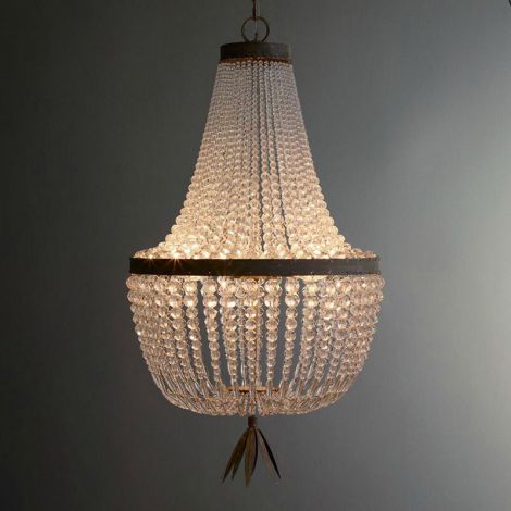 Kristall Pendelleuchte Elegant aus Eisen 4 flammig