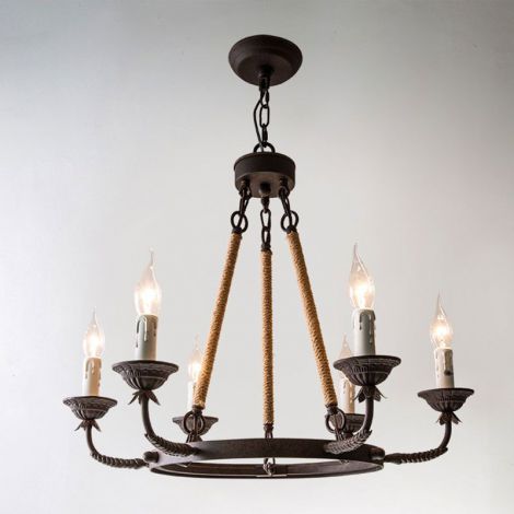 Antiker Kronleuchter Kerzen Design aus Eisen 6/8 flammig