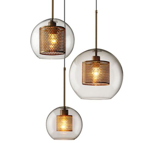 Pendelleuchte Europäisch Modern 3x Glas Schlafzimmer Esszimmer