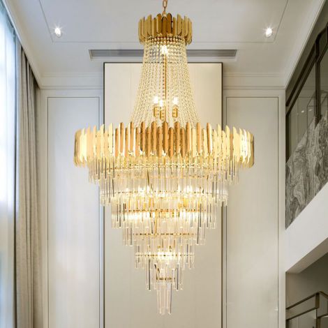 Hotel Pendelleuchte Luxus Kristall Groß