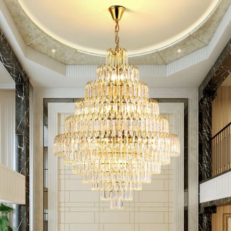 Mehrstufige Kristalllampe aus Metall modern