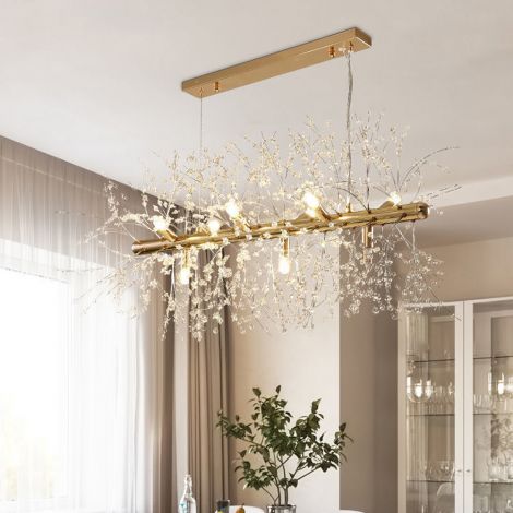 Pusteblumen-Pendelleuchte dekorativ in Gold/Chrome warmweiß