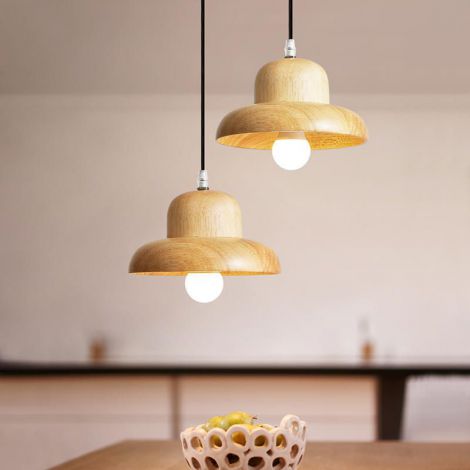 Japanische Pendelleuchte Hutform Kreativ Holz