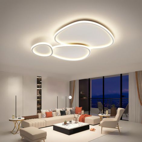 Led Deckenleuchte Dreieck Design aus Eisen und Silikagel