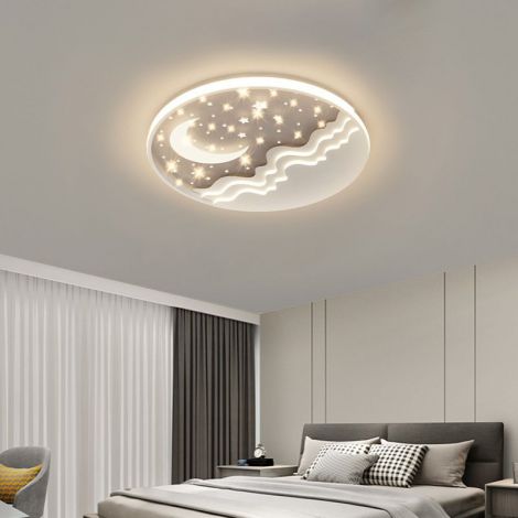 Led Deckenleuchte mit Sichelmond- und Sternmuster aus Eisen Silikagel