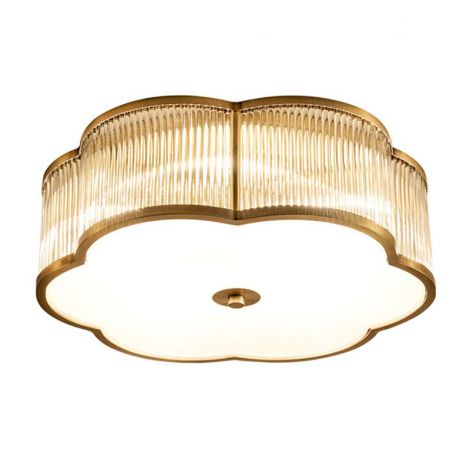 Deckenleuchte Blume Form E27 aus Messing Glas 3/4/6 flammig