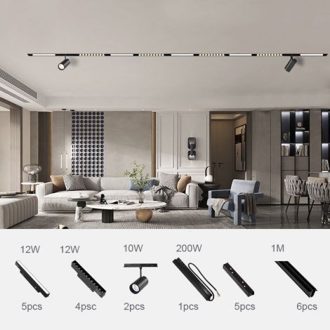 LED Magnet Schienensystem Einbau 6M Set