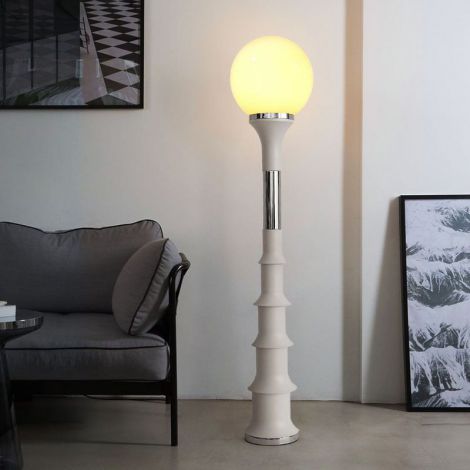 Stehleuchte in Bambusform mit Acrylschirm aus Eisen 1 flammig
