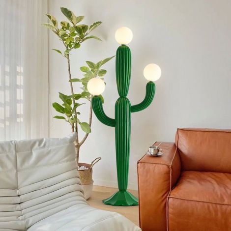 Dekorative Stehleuchte Kaktus Design aus Resin Glas 3 flammig