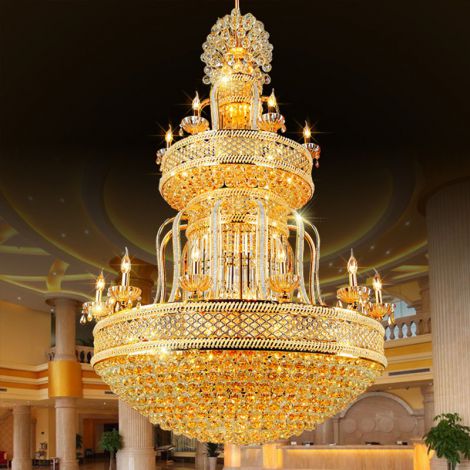 Luxus Pendelleuchte mit Kerze Design aus Metall Kristall für Hotel