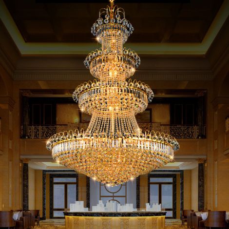 Kristall Pendelleuchte in Gold aus Metall Kristall für Hotel