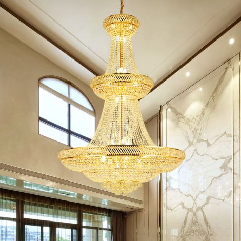 Pendelleuchte in Gold aus Metall Kristall für Hotel