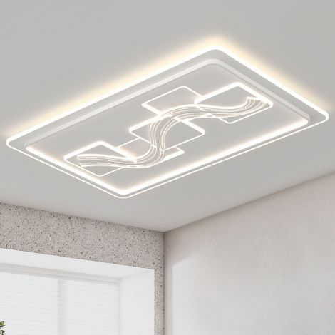 LED Deckenleuchte Rechteckig mit Schirm aus Acryl und Silikagel