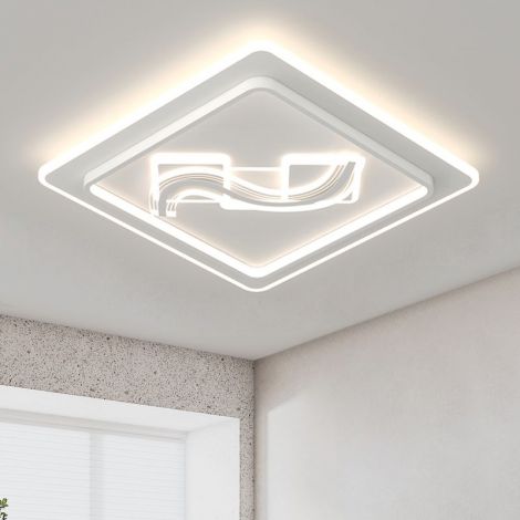 LED Deckenleuchte Quadratisch mit Schirm aus Acryl und Silikagel