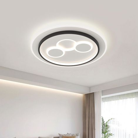 LED Deckenleuchte Rund in Weiß/Schwarz