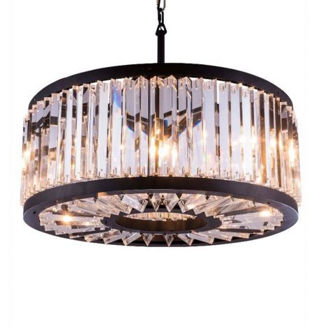 Pendelleuchte Landhaus Rundes Design aus Glas Eisen 6/8 flammig