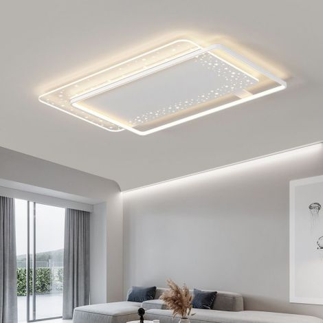 Led Deckenleuchte Modern aus Acryl Rechteckig in Weiß