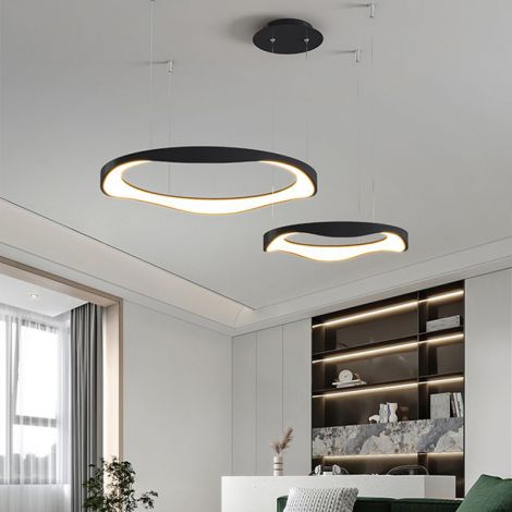 Moderne LED Pendelleuchte Eisen Geschwungenes Design