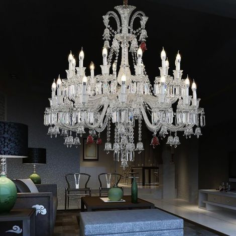 24 flammiger prunkvoller Kristall Kerzenleuchter